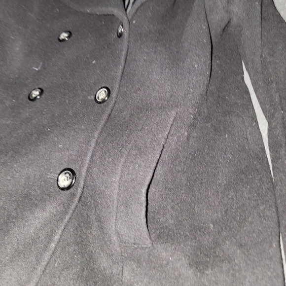 Levine Classics Long Double Breasted Wool Peacoat Trench- Size 6 - Black - Picture 9 of 12